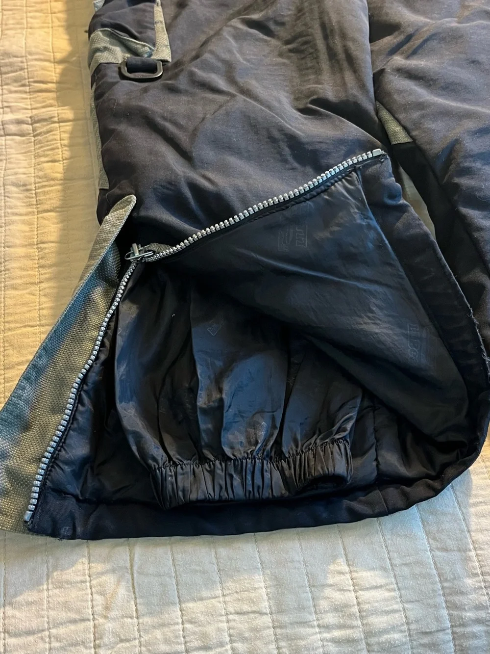 L.L. Bean Kids Navy and Light Gray Insulated Snow Overalls